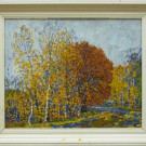 «Осенние деревья у дороги.», Орг.м., 51х54 1990-е г.г.